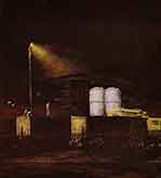 Nachtbilder (Faulerstr.), 1990, Öl auf Hartfaser, 34 x 30 cm