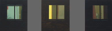 Fensterbilder, 1991, Öl auf Hartf. je 34 x 30 cm