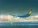 Aeropuerto (Landeanflug) 5, 2012, Öl auf Leinwand, 30 x 40 cm