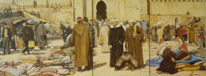 Fès (فاس) IV, V, VI (Bab ech-Chorfa), 1999, Öl auf Lw. 40 x 113 cm