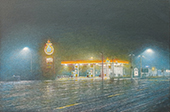 Tankstelle (Concha), 2022, Öl auf Leinwand, 40 x 60 cm