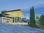 Gasolinera Bezana, 2023, Öl auf Leinwand, 30 x 40 cm