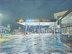 Gasolinera redsol 2, 2023, Öl auf Leinwand, 30 x 40 cm